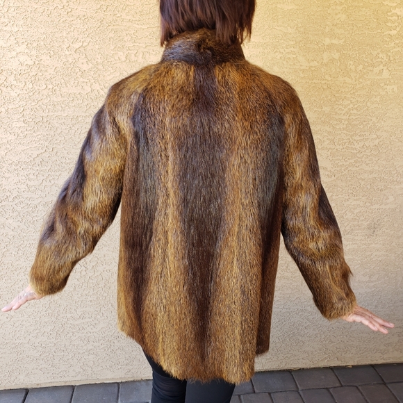 VINTAGE Fox Fur Coat Lined size 42/L - Picture 3 of 10